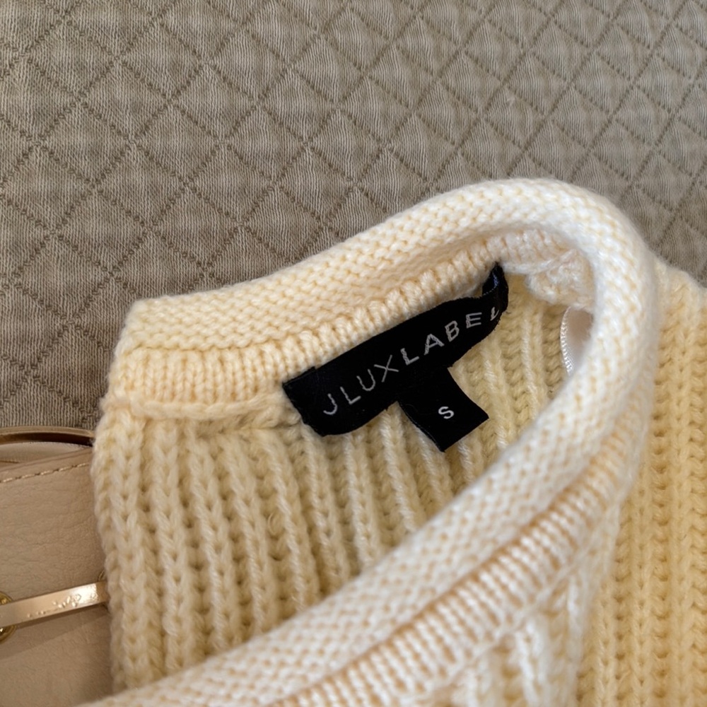 JLUXLABEL Cream Ribbed Knit Sweater - Picture 5 of 5